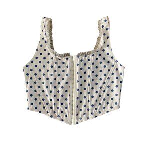 Altar'd State Alex ruffle trim polka-dot corset tank top NEW
